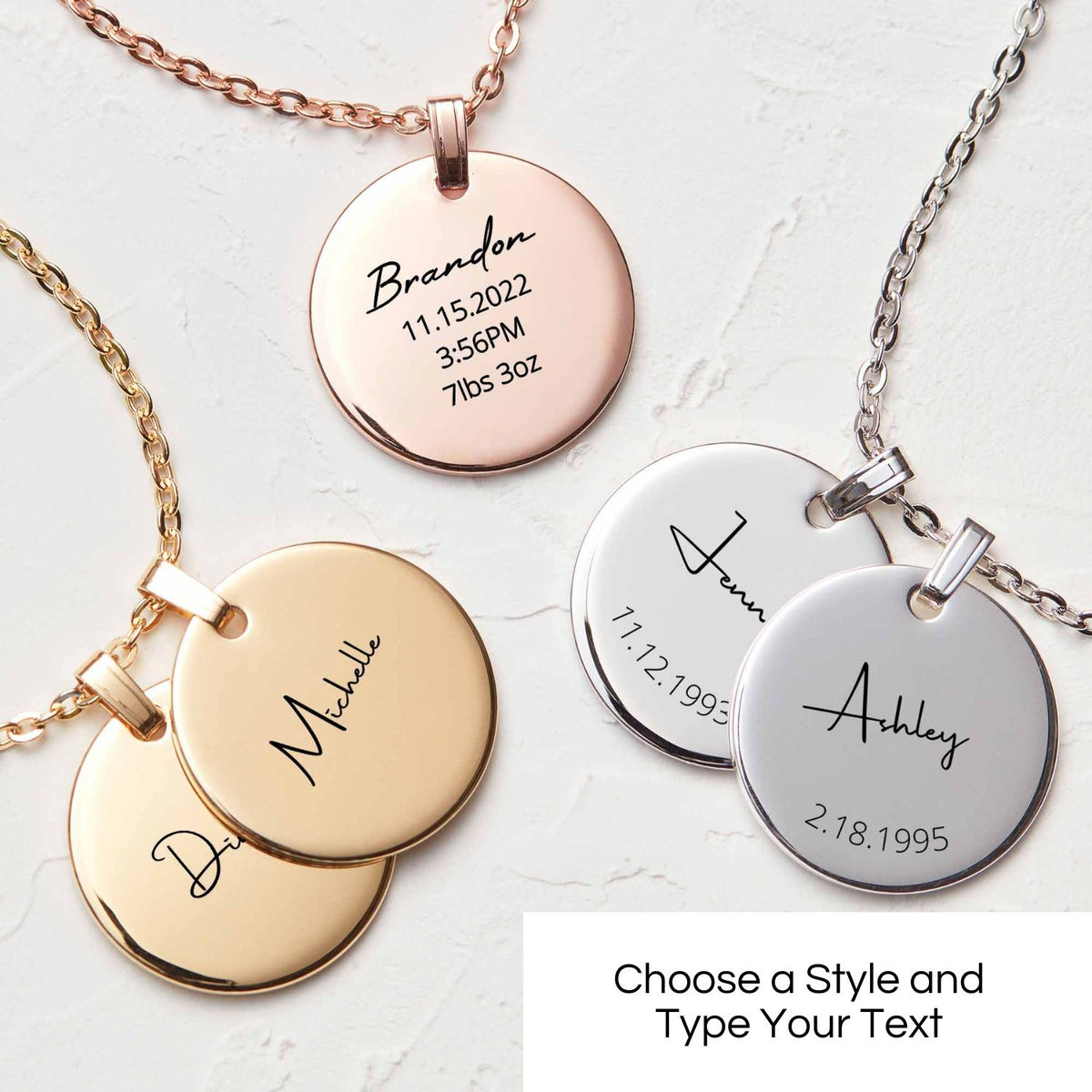 Type Your Message | Circle Necklace | Gift for Mom