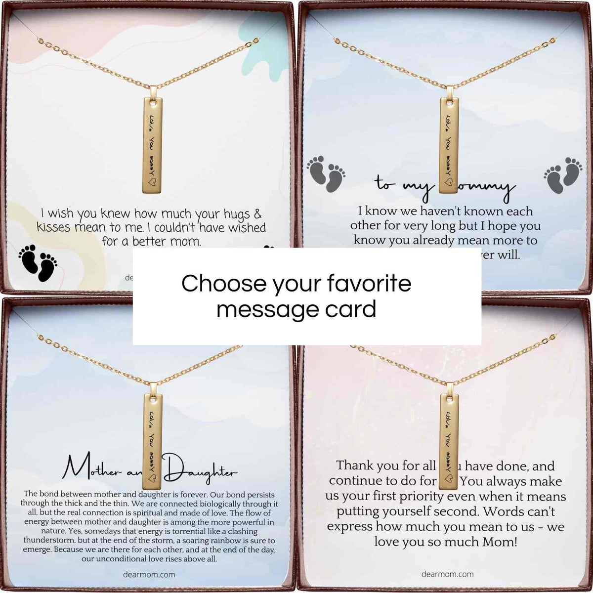 Custom Handwriting Necklace | Vertical Bar | Gift for Mom