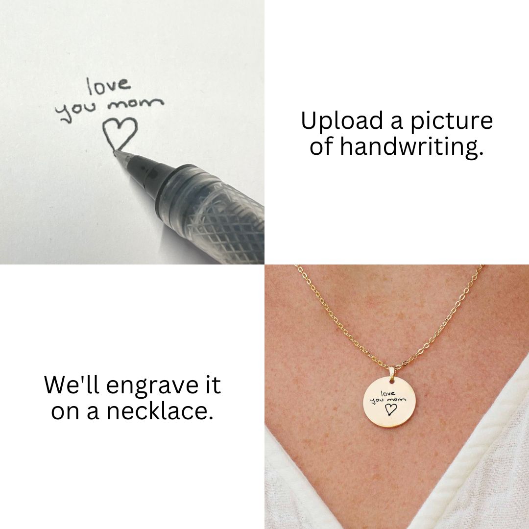 Custom Handwriting Necklace | Circle Necklace | Gift for Mom