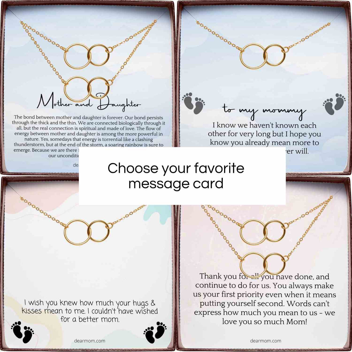 Interlocking Circle Necklace | Gift for Mom